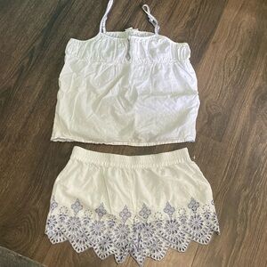 Artisan NY Embroidered Cotton Camisole & Shorts Pajama set size S